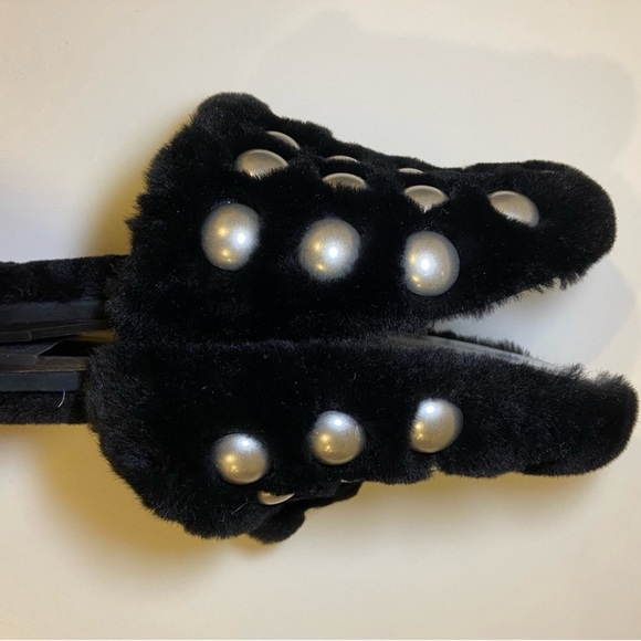 Alexander Wang Amelia Studded Lamb Fur Mule Slides Slippers - Picture 10 of 15